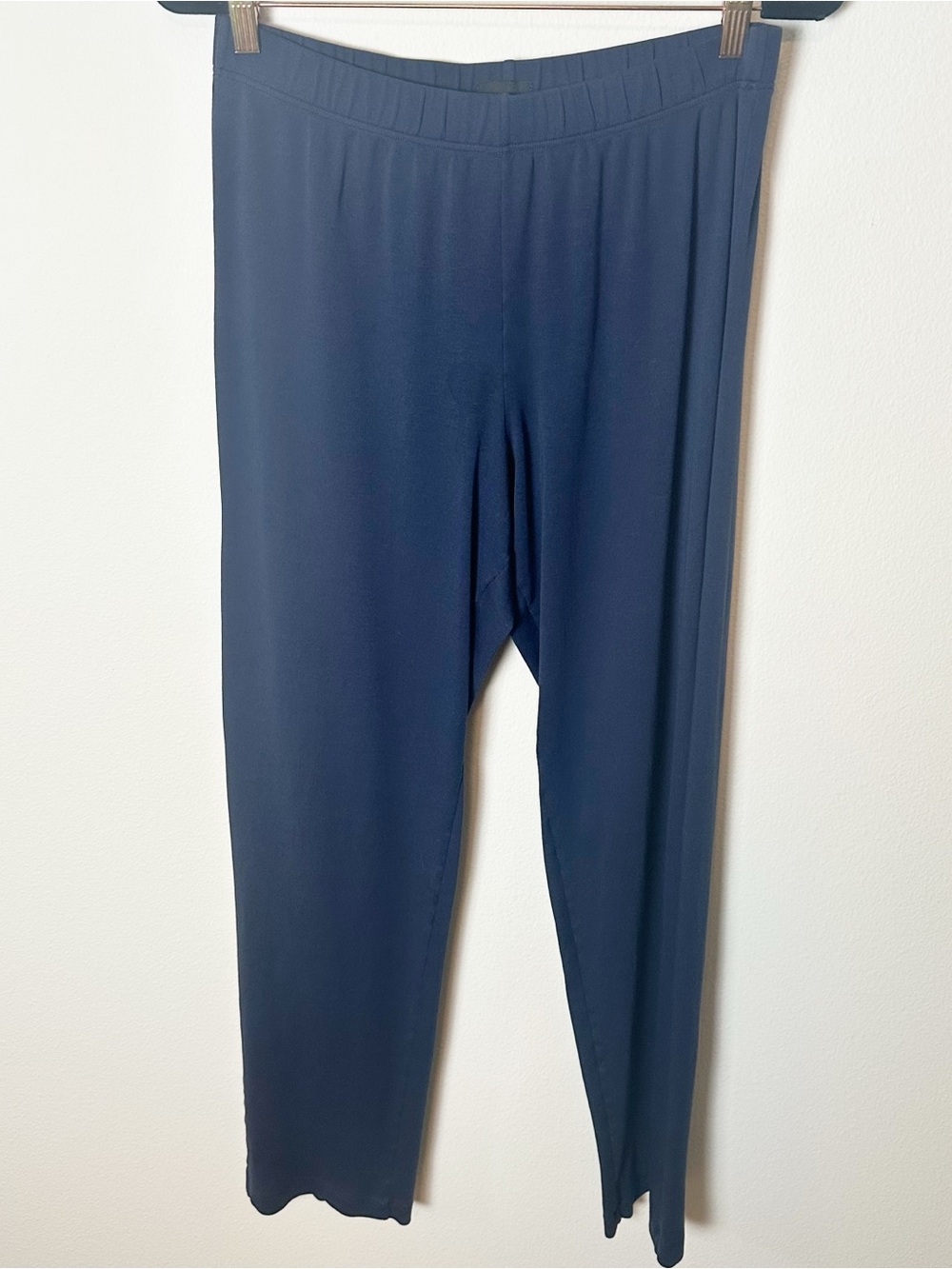Hanro 100% Cotton Pajama Pants Straight Leg Navy Blue Large